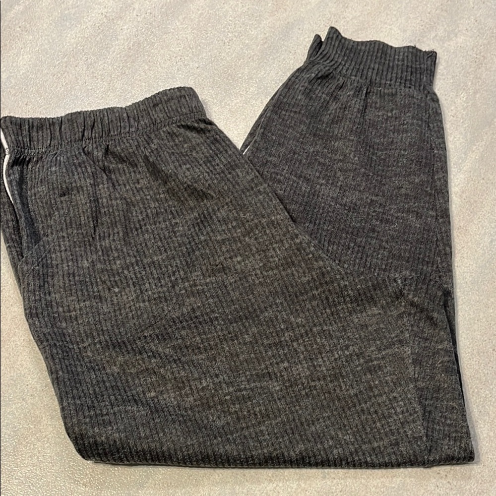 Jockey Gray Sweatpants Relaxed Fit Heathered Knit